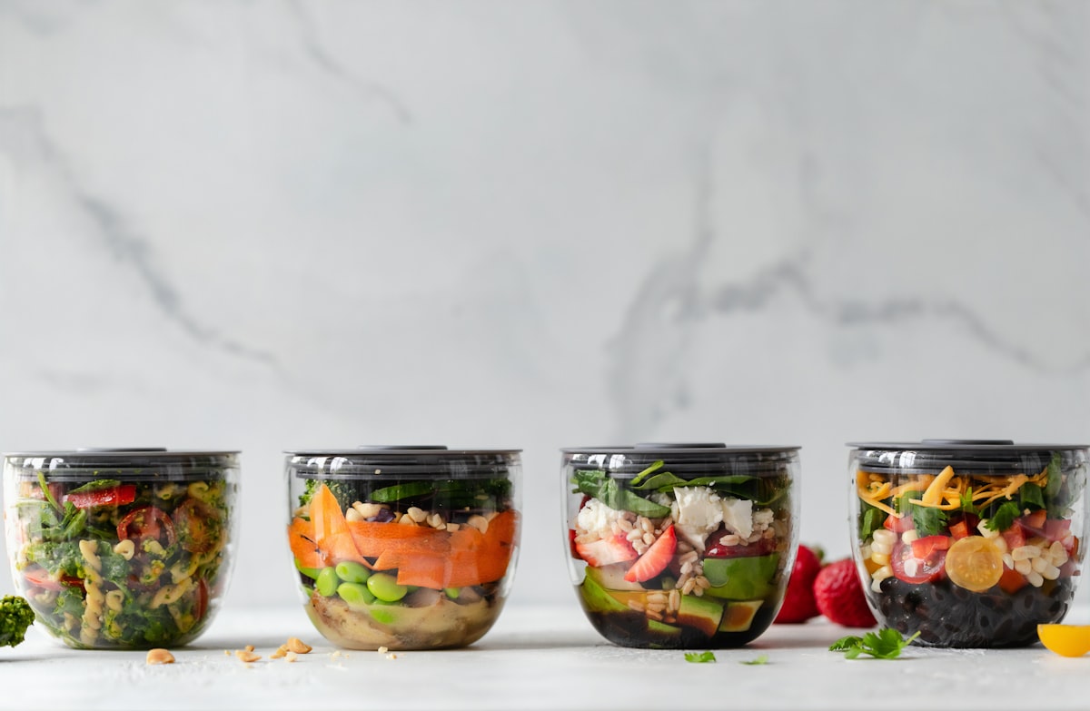 Healthy balanced meal with vegetables and proteins